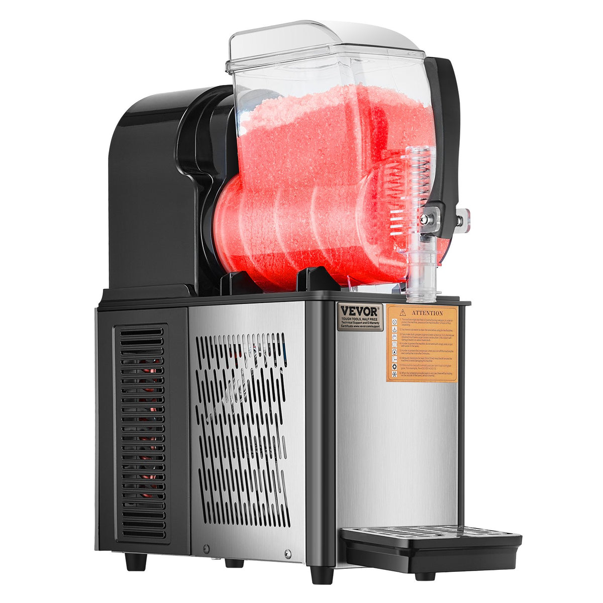 Commercial Slushy Machine, 4L Single Tank Frozen Drink Machine, 16 Cups Stainless Steel Margarita Smoothie V952-SYXRJX14LDGD1123BV3