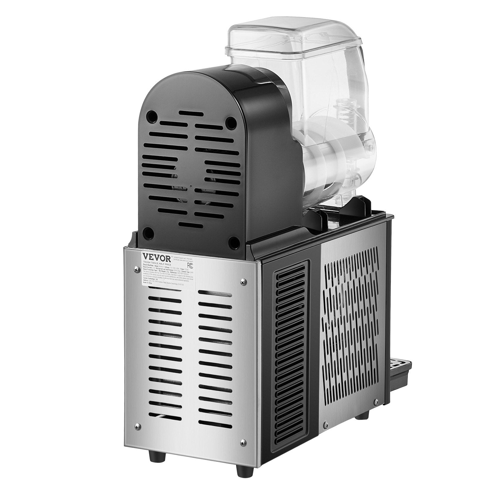 Commercial Slushy Machine, 4L Single Tank Frozen Drink Machine, 16 Cups Stainless Steel Margarita Smoothie V952-SYXRJX14LDGD1123BV3