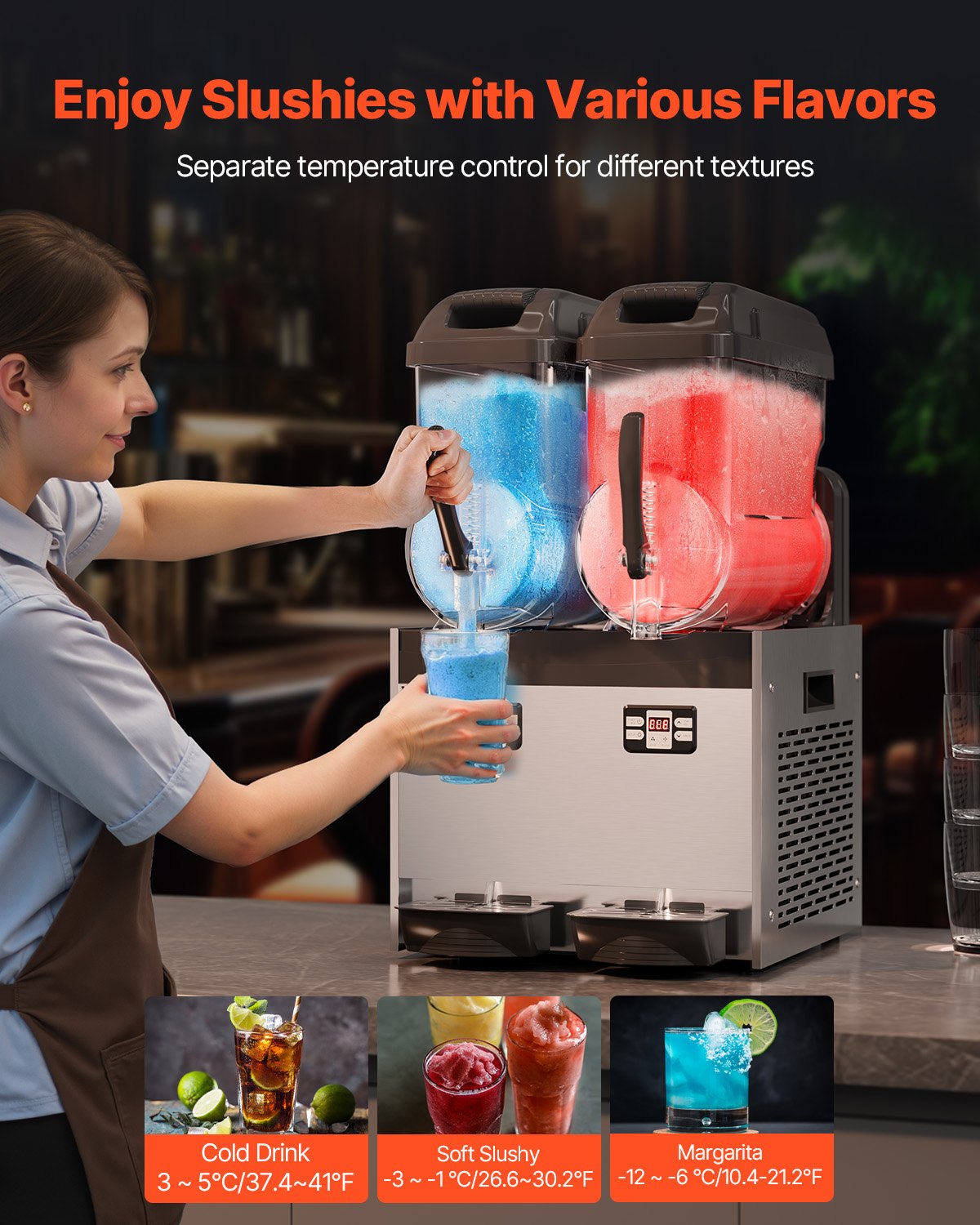 12Lx2 Tank Commercial Slushy Machine Margarita Smoothie Frozen Drink Maker V952-SYXRJX212LSGEDMYZV3