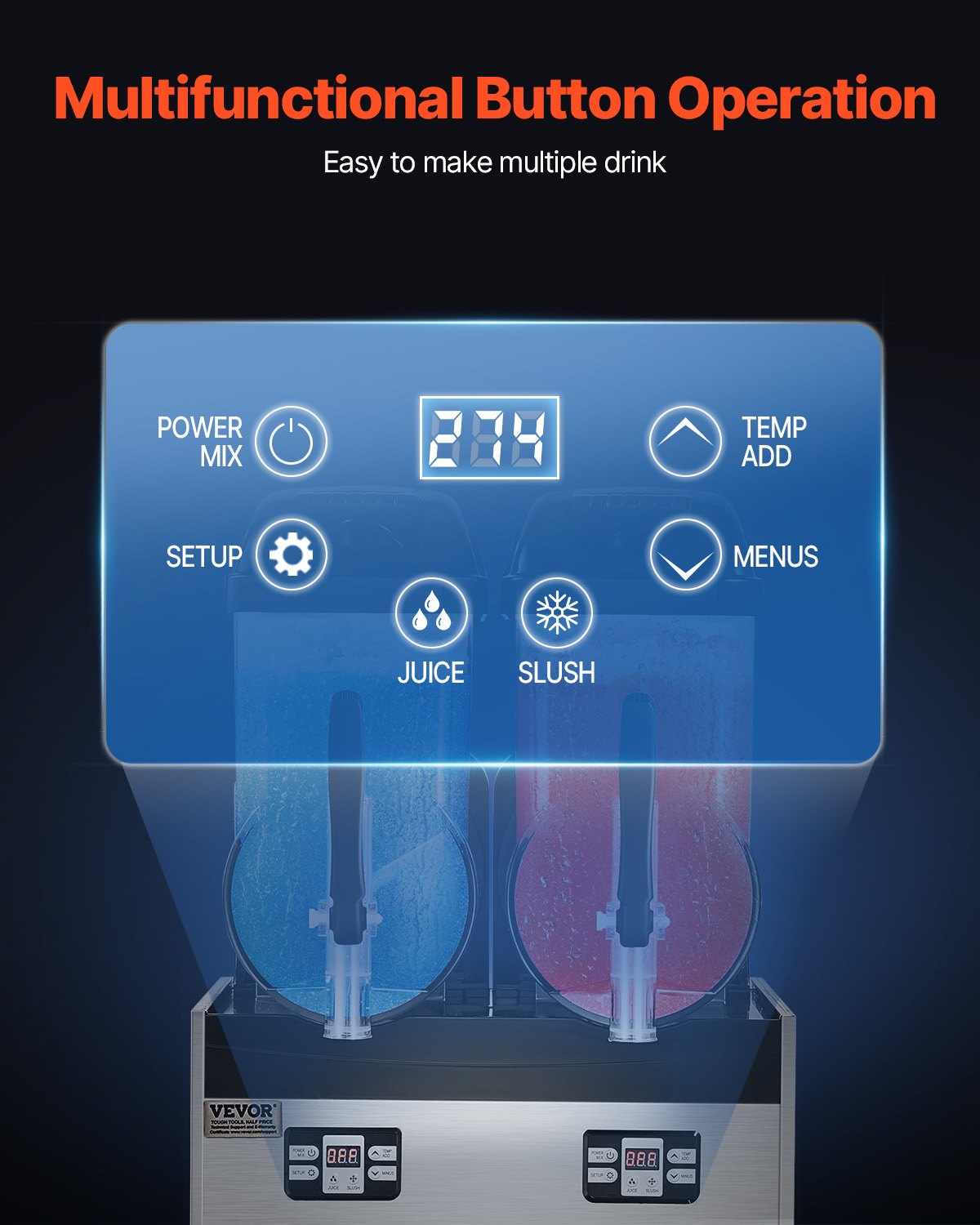 12Lx2 Tank Commercial Slushy Machine Margarita Smoothie Frozen Drink Maker V952-SYXRJX212LSGEDMYZV3