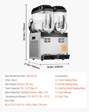 12Lx2 Tank Commercial Slushy Machine Margarita Smoothie Frozen Drink Maker V952-SYXRJX212LSGEDMYZV3