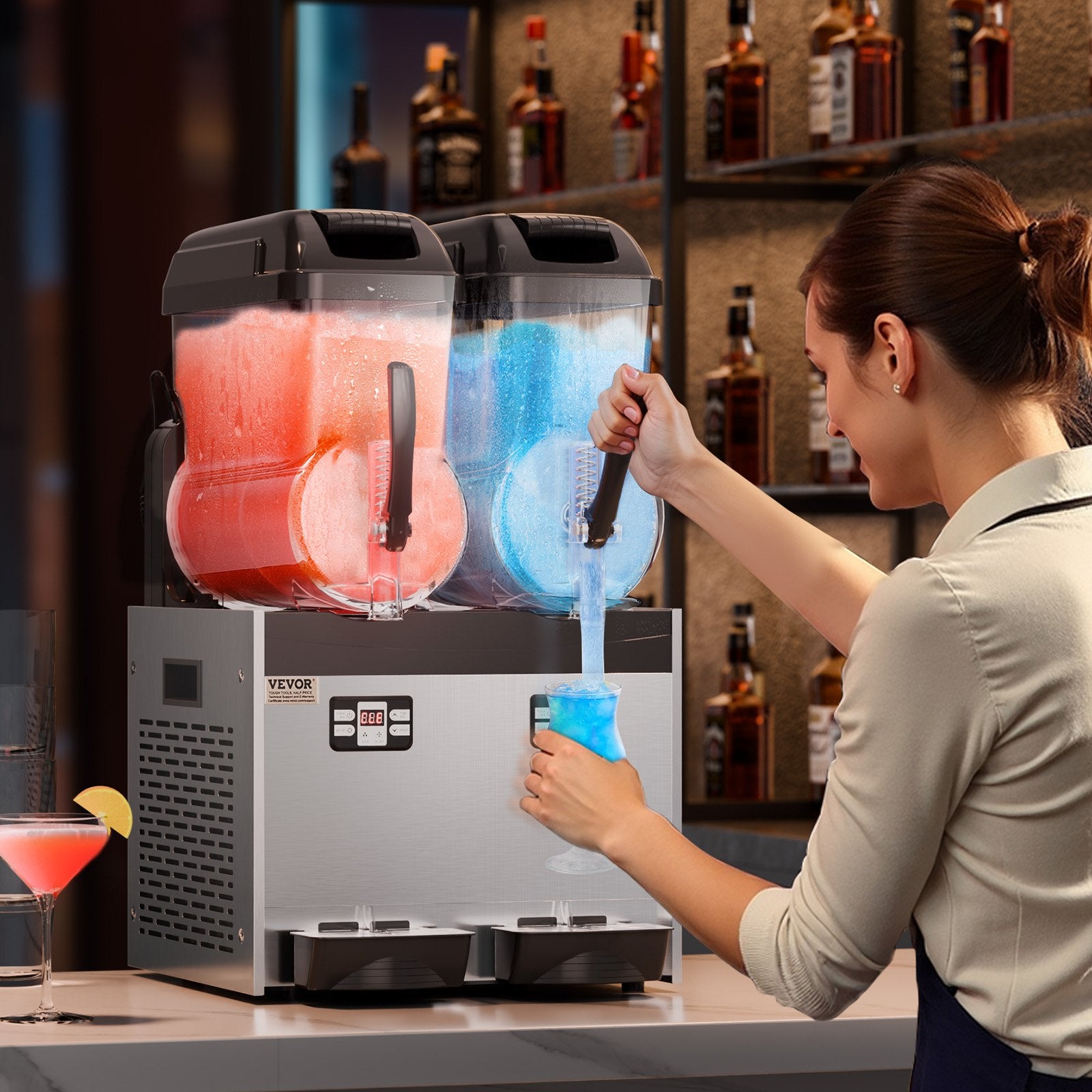 12Lx2 Tank Commercial Slushy Machine Margarita Smoothie Frozen Drink Maker V952-SYXRJX212LSGEDMYZV3