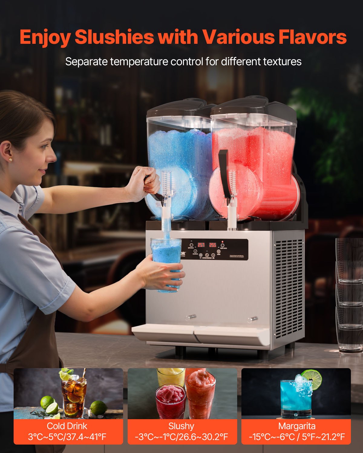 12Lx2 Tank Commercial Slushy Machine Margarita Smoothie Frozen Drink Maker V952-SYXRJX212LSGYZO0PV3