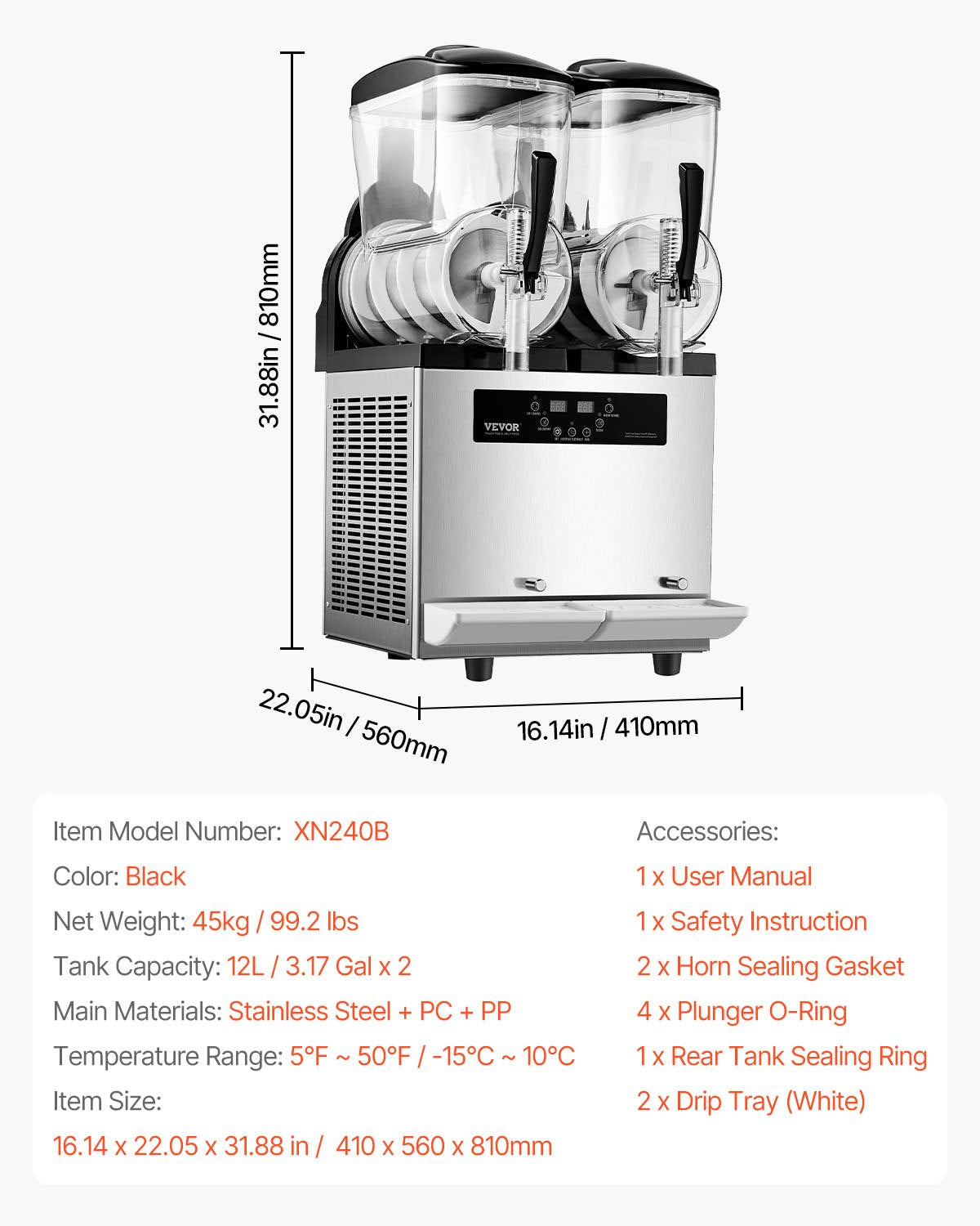 12Lx2 Tank Commercial Slushy Machine Margarita Smoothie Frozen Drink Maker V952-SYXRJX212LSGYZO0PV3