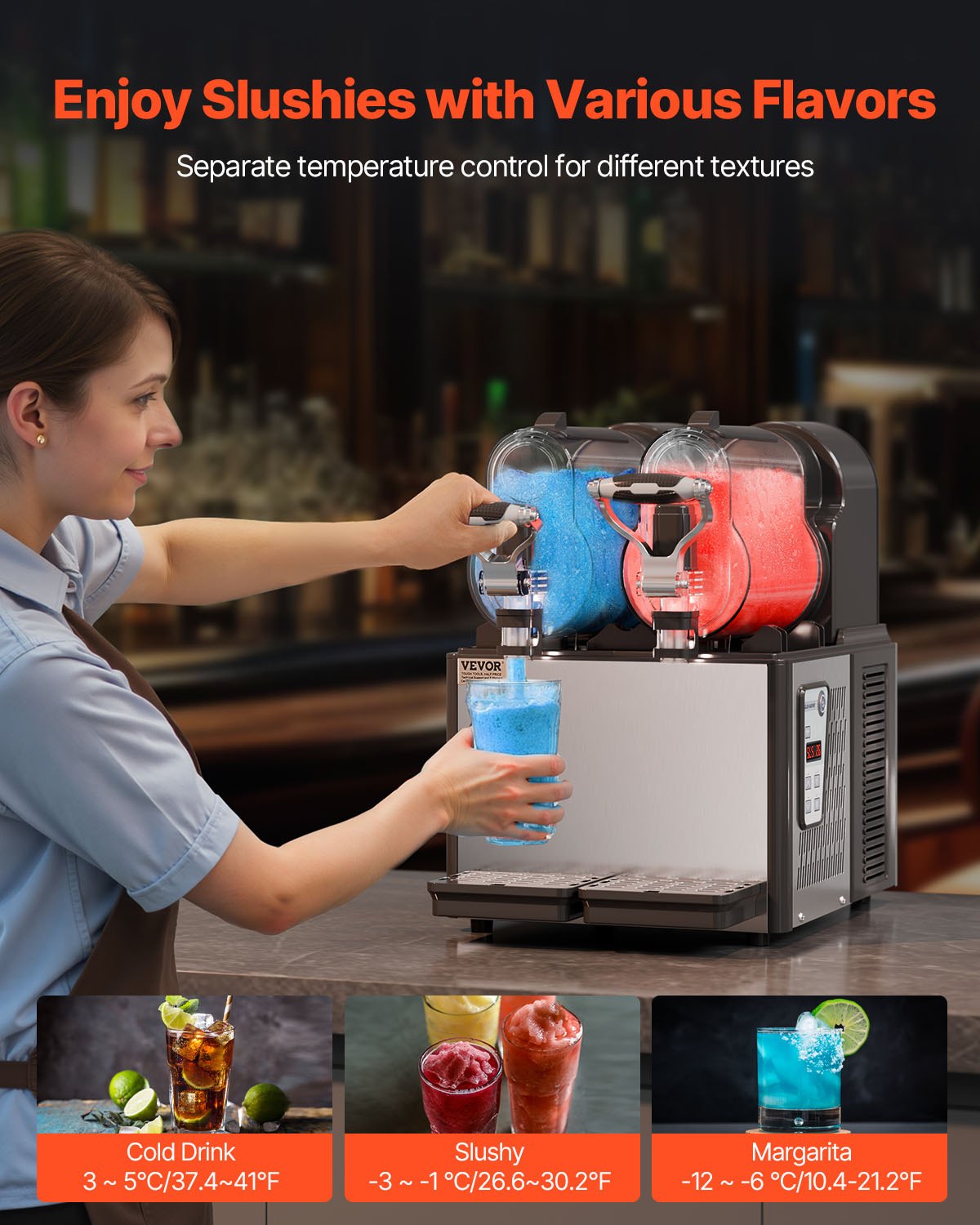 3Lx2 Tank Commercial Slushy Machine Margarita Smoothie Frozen Drink Maker V952-SYXRJX23LSGDCIND4V3