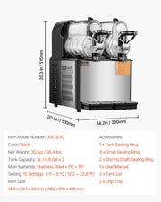3Lx2 Tank Commercial Slushy Machine Margarita Smoothie Frozen Drink Maker V952-SYXRJX23LSGDCIND4V3