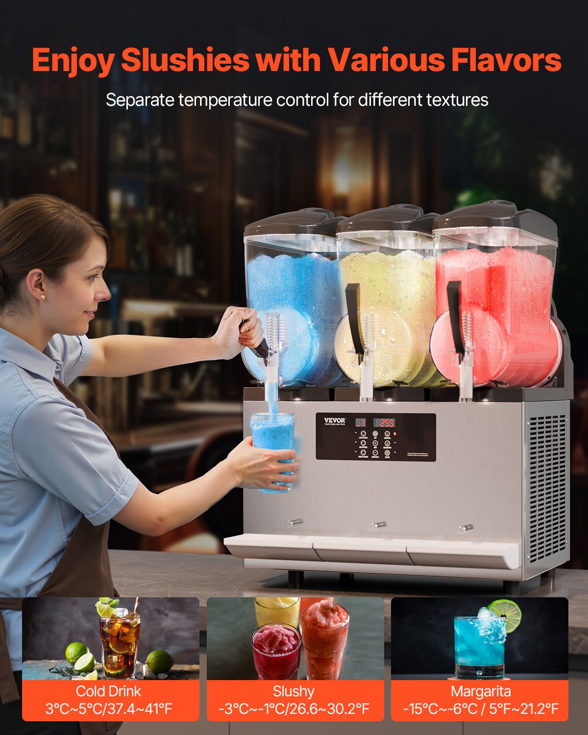 12Lx3 Tank Commercial Slushy Machine Margarita Smoothie Frozen Drink Maker V952-SYXRJX312LSGM5J7ZV3