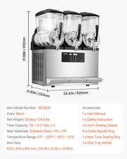 12Lx3 Tank Commercial Slushy Machine Margarita Smoothie Frozen Drink Maker V952-SYXRJX312LSGM5J7ZV3