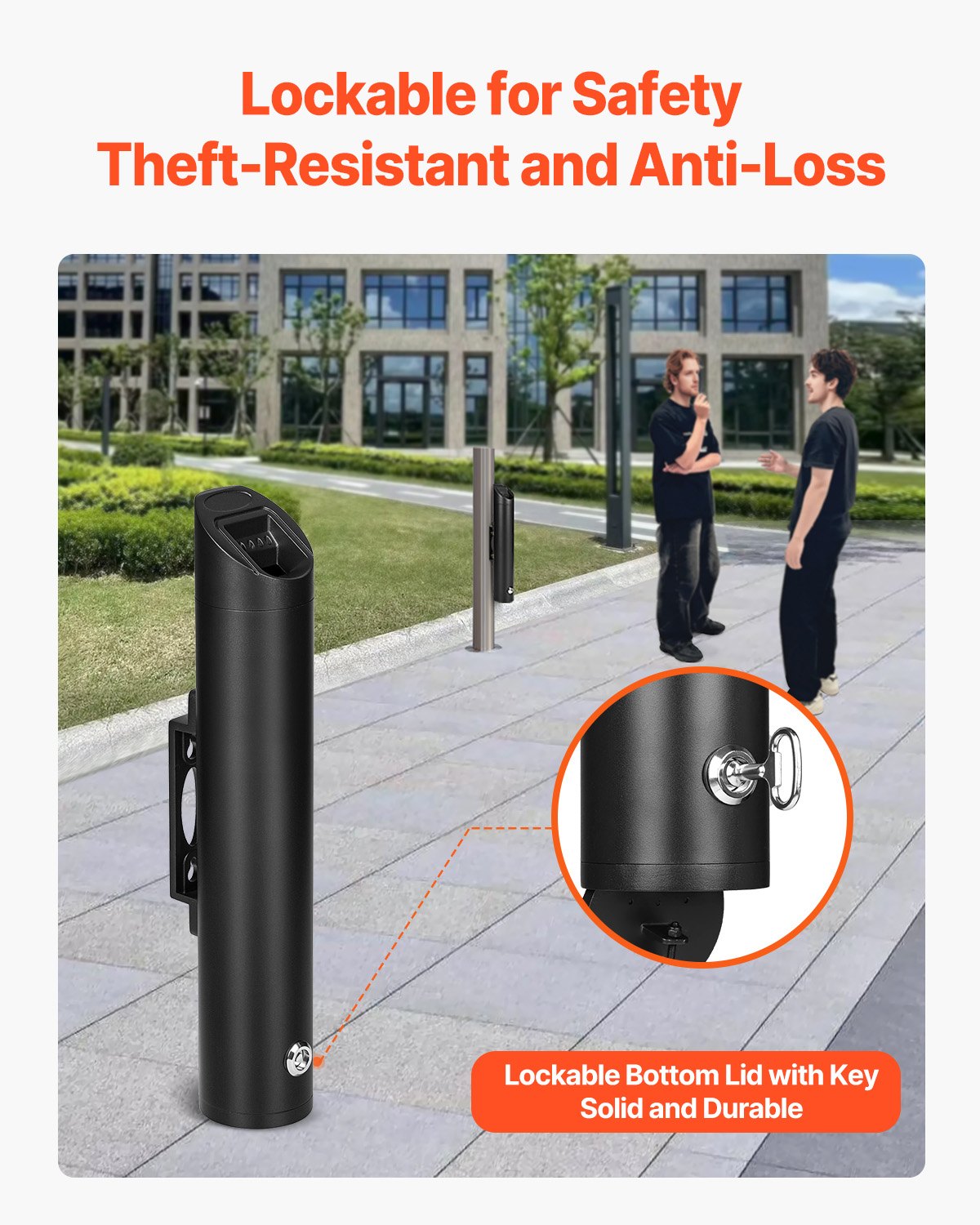 Cigarette Butt Receptacle, Stainless Steel Cylinder Cigarette Butt Container, Wall Mounted and Weatherproof V952-SYYHTGSKYZTB0FCVBV0