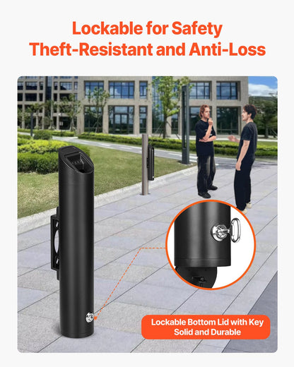 Cigarette Butt Receptacle, Stainless Steel Cylinder Cigarette Butt Container, Wall Mounted and Weatherproof V952-SYYHTGSKYZTB0FCVBV0