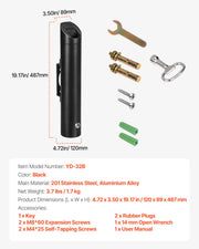 Cigarette Butt Receptacle, Stainless Steel Cylinder Cigarette Butt Container, Wall Mounted and Weatherproof V952-SYYHTGSKYZTB0FCVBV0