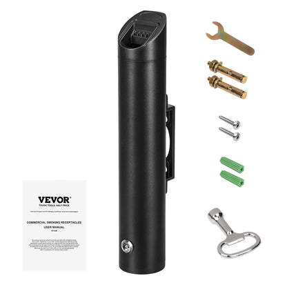 Cigarette Butt Receptacle, Stainless Steel Cylinder Cigarette Butt Container, Wall Mounted and Weatherproof V952-SYYHTGSKYZTB0FCVBV0