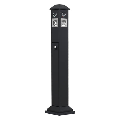 Cigarette Butt Receptacle, Weatherproof Cigarette Butt Container with 4 Disposal Openings & Top Cover, V952-SYYHTLSKZFTTQ80S0V0