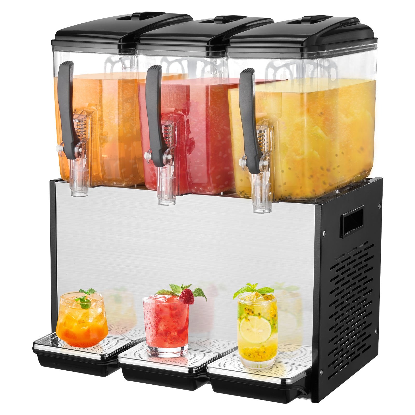 Commercial Beverage Dispenser, 3 Tanks 12 L Per Tank Juice Dispenser, 370W Stainless Steel Ice Tea Drink V952-SYYLJJBSJXS1AAIQKV3