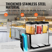 Commercial Beverage Dispenser, 3 Tanks 12 L Per Tank Juice Dispenser, 370W Stainless Steel Ice Tea Drink V952-SYYLJJBSJXS1AAIQKV3