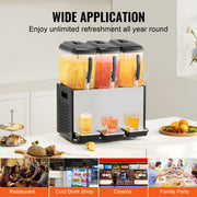 Commercial Beverage Dispenser, 3 Tanks 12 L Per Tank Juice Dispenser, 370W Stainless Steel Ice Tea Drink V952-SYYLJJBSJXS1AAIQKV3