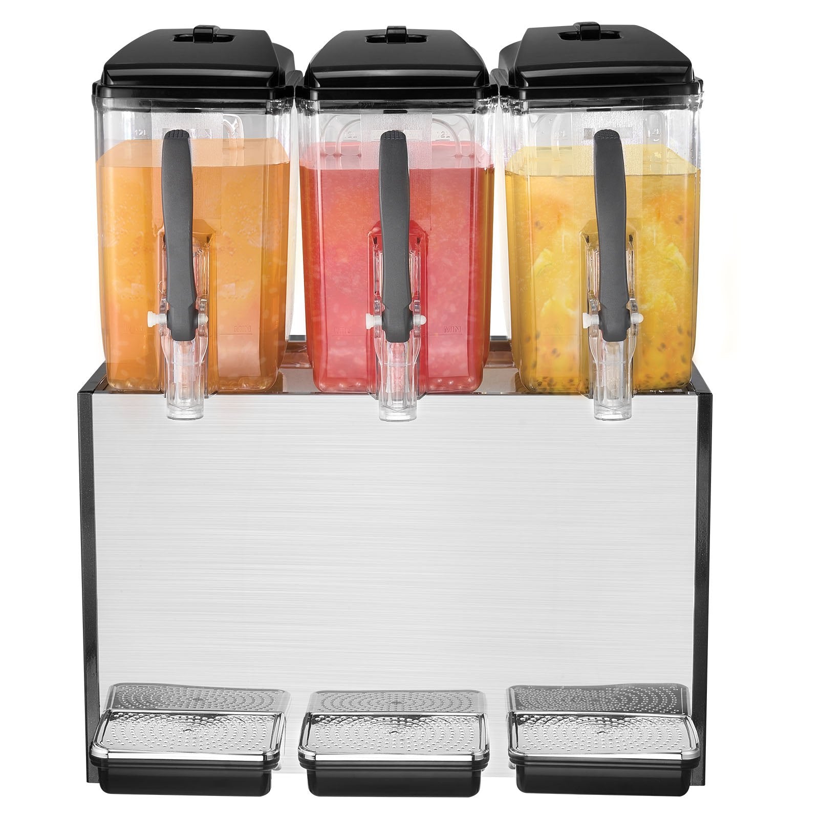 Commercial Beverage Dispenser, 3 Tanks 12 L Per Tank Juice Dispenser, 370W Stainless Steel Ice Tea Drink V952-SYYLJJBSJXS1AAIQKV3