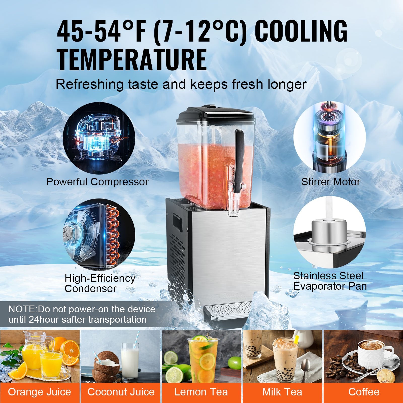 Commercial Beverage Dispenser 12L Cold Juice Ice Drink Dispenser for Party V952-SYYLJJBSJXS1AOADUV3