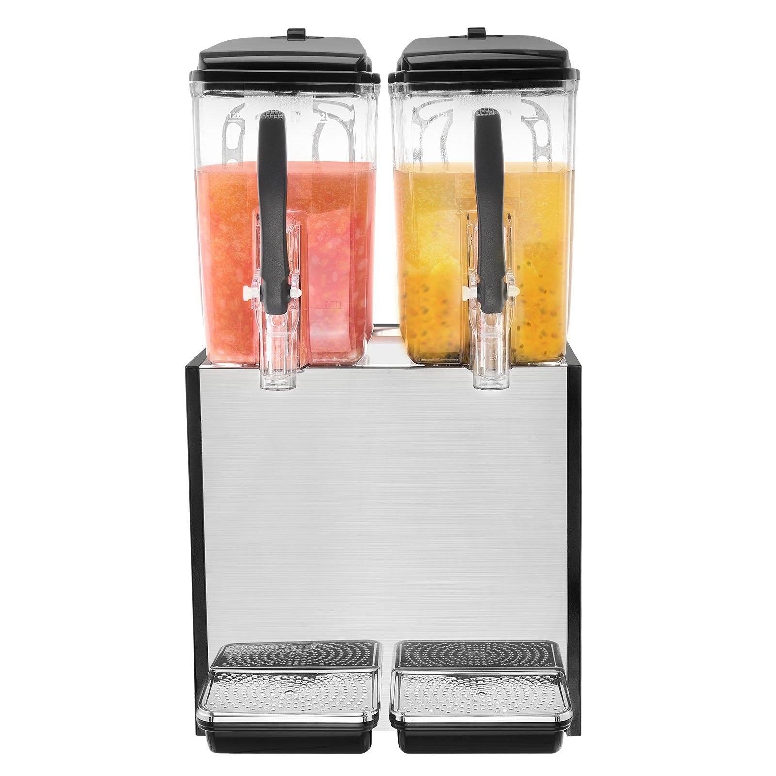 Commercial Beverage Dispenser, 2 Tanks 12 L Per Tank Juice Dispenser, 286W Stainless Steel Ice Tea Drink V952-SYYLJJBSJXS1NR5MHV3