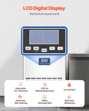 Commercial Ice Maker Machine, 100lbs/24H Ice Maker Machine with 33lbs Storage Capacity, 45 Ice Cubes in 15 V952-SYYTSFBZBJX1KF06PV3