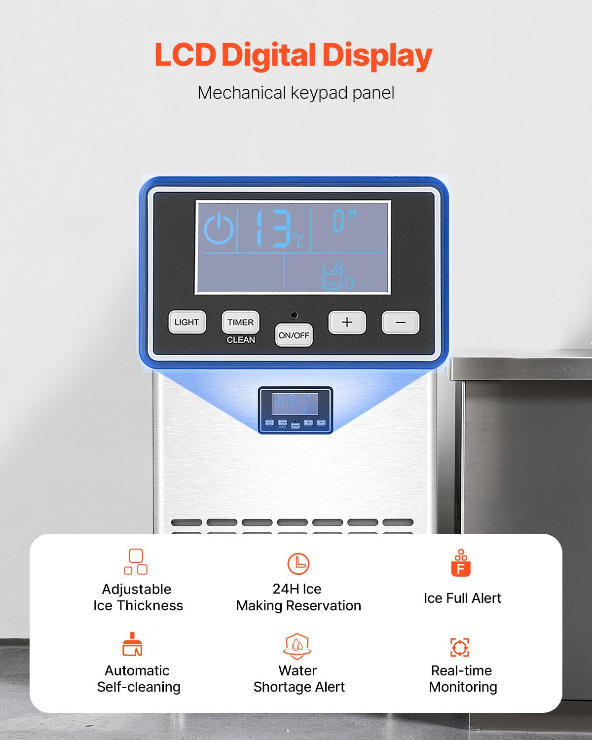 Commercial Ice Maker Machine, 100lbs/24H Ice Maker Machine with 33lbs Storage Capacity, 45 Ice Cubes in 15 V952-SYYTSFBZBJX1KF06PV3