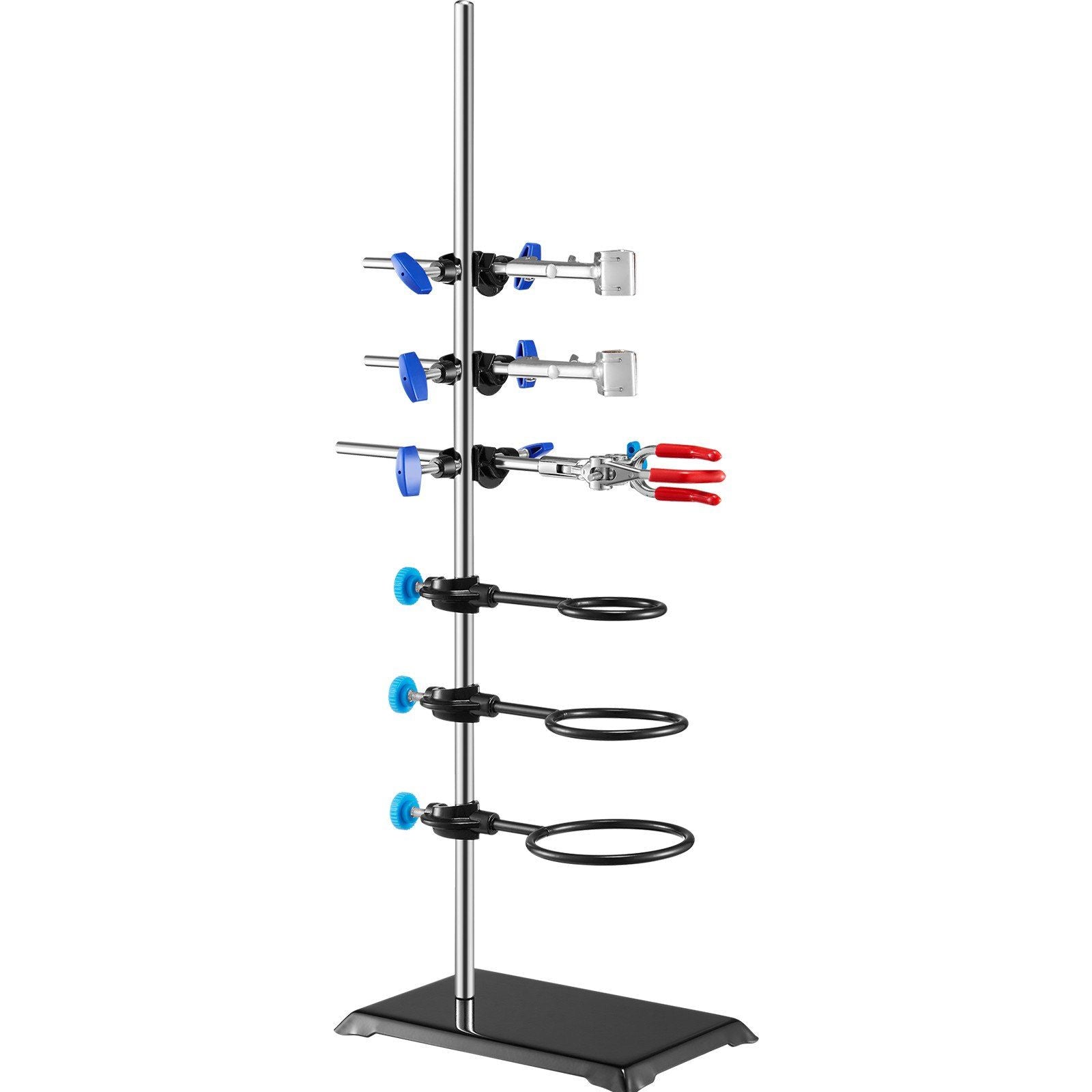 Lab Stand Support, Laboratory Retort Support Stand Set, Steel Lab Stand 23.6" Rod and 8.3" x 5.3" Cast Iron V952-SYZJJP1JT60C60P2LV0