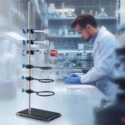 Lab Stand Support, Laboratory Retort Support Stand Set, Steel Lab Stand 23.6" Rod and 8.3" x 5.3" Cast Iron V952-SYZJJP1JT60C60P2LV0