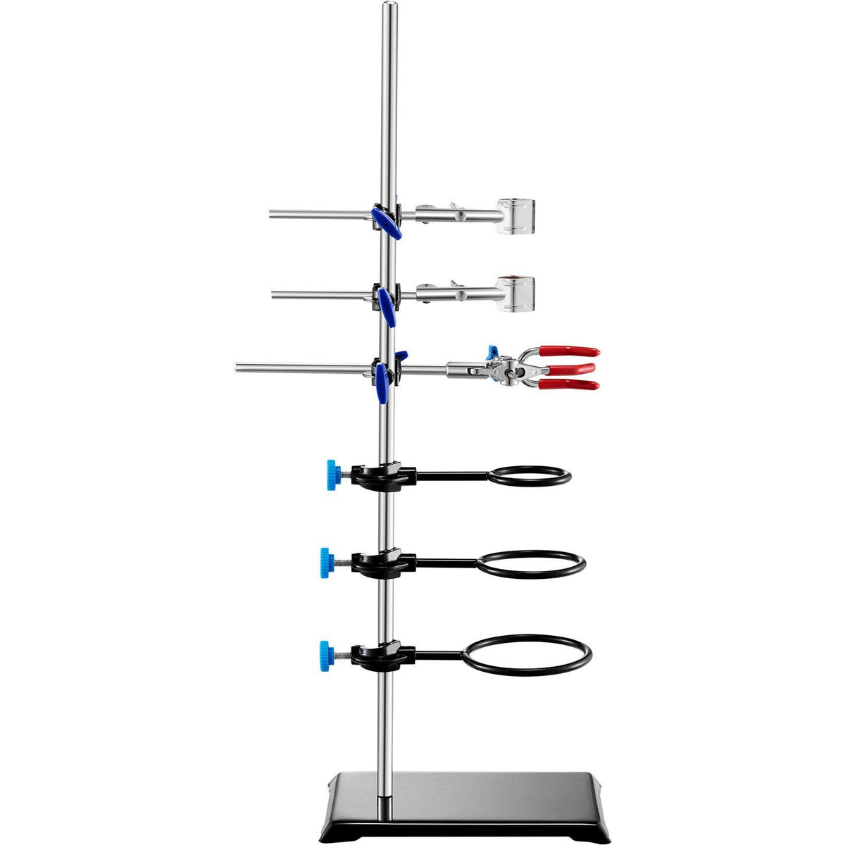 Lab Stand Support, Laboratory Retort Support Stand Set, Steel Lab Stand 23.6" Rod and 8.3" x 5.3" Cast Iron V952-SYZJJP1JT60C60P2LV0