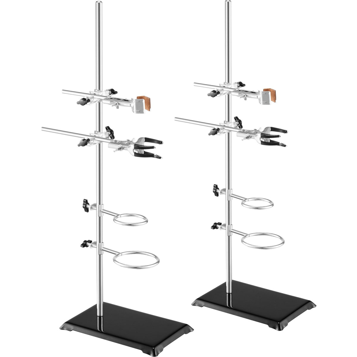 Lab Stand Support, Laboratory Retort Support Stand 2 Sets, Steel Lab Stand 23.6" Rod and 8.3" x 5.3" Cast V952-SYZJJP2JT60C7MCUSV0