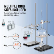 Lab Stand Support, Laboratory Retort Support Stand 2 Sets, Steel Lab Stand 23.6" Rod and 8.3" x 5.3" Cast V952-SYZJJP2JT60C7MCUSV0