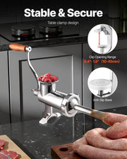Heavy Duty Meat Grinder Manual Sausage Filler Stainless Steel with Clamp V952-SYZJSJRJB80CMAC3RV0