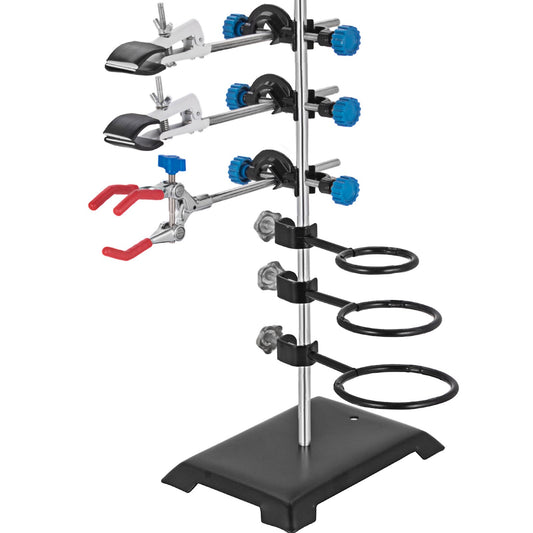 Laboratory Grade Metalware Set - Support Stand Premium Iron Material Laboratory Stand Support Lab Clamp Flask V952-SYZLSB6JTSYSZJ001V0