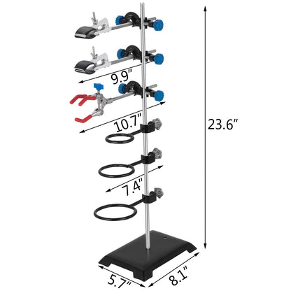 Laboratory Grade Metalware Set - Support Stand Premium Iron Material Laboratory Stand Support Lab Clamp Flask V952-SYZLSB6JTSYSZJ001V0