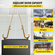 V Bridle Chain, 5/16 in x 2 ft Bridle Tow Chain, Grade 80 V-Bridle Transport Chain, 9260 Lbs Break Strength V952-SZGLRJG5162FT0001V0