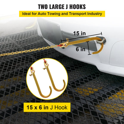 V Bridle Chain, 5/16 in x 2 ft Bridle Tow Chain, Grade 80 V-Bridle Transport Chain, 9260 Lbs Break Strength V952-SZGLRJG5162FT0001V0