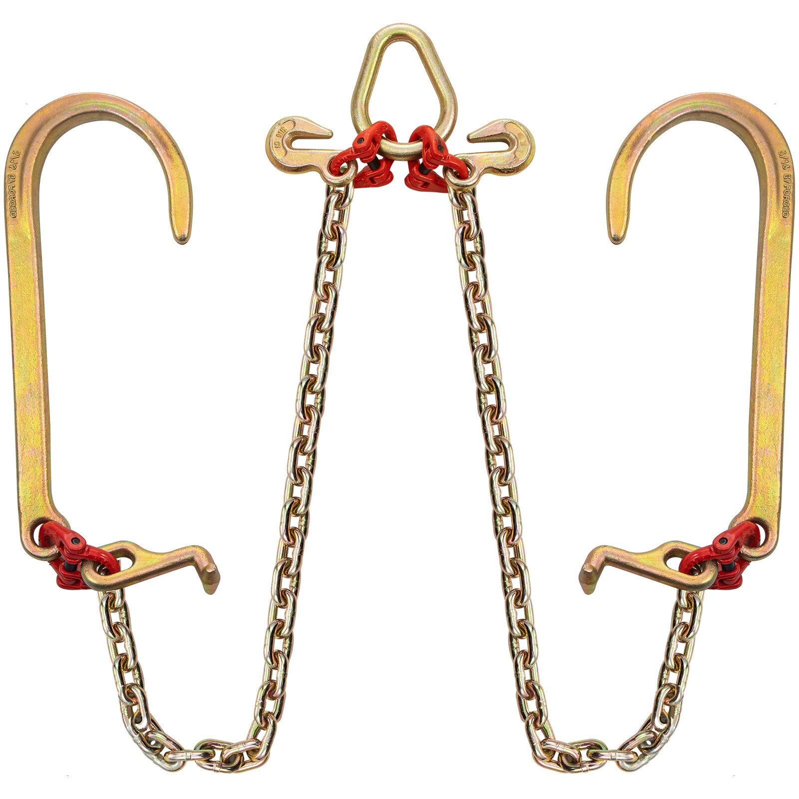 V Bridle Chain, 5/16 in x 2 ft Bridle Tow Chain, Grade 80 V-Bridle Transport Chain, 9260 Lbs Break Strength V952-SZGLRJG5162FT0001V0