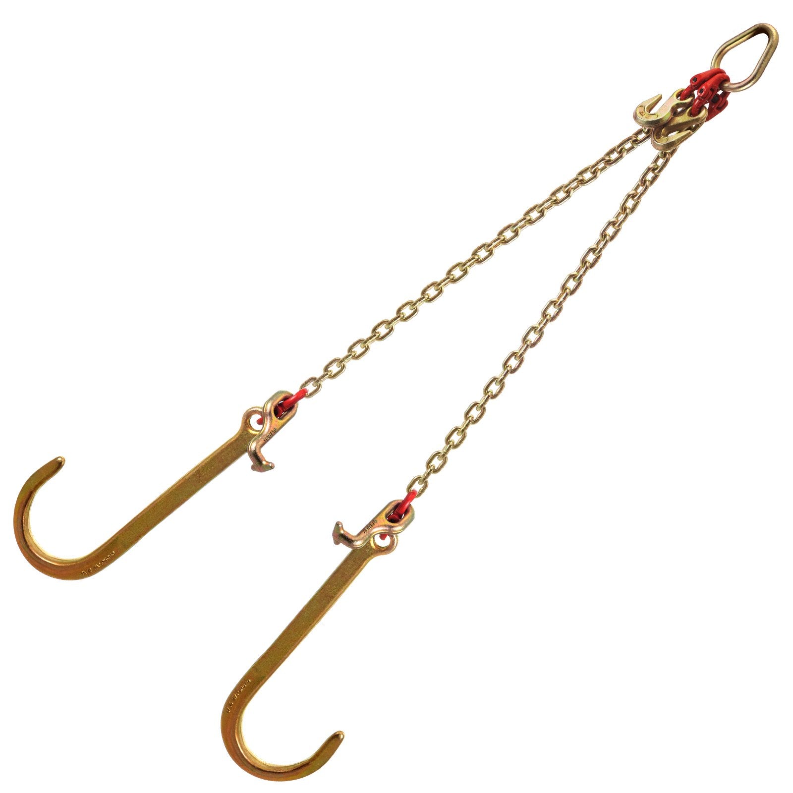 V Bridle Chain, 5/16 in x 2 ft Bridle Tow Chain, Grade 80 V-Bridle Transport Chain, 9260 Lbs Break Strength V952-SZGLRJG5162FT0001V0