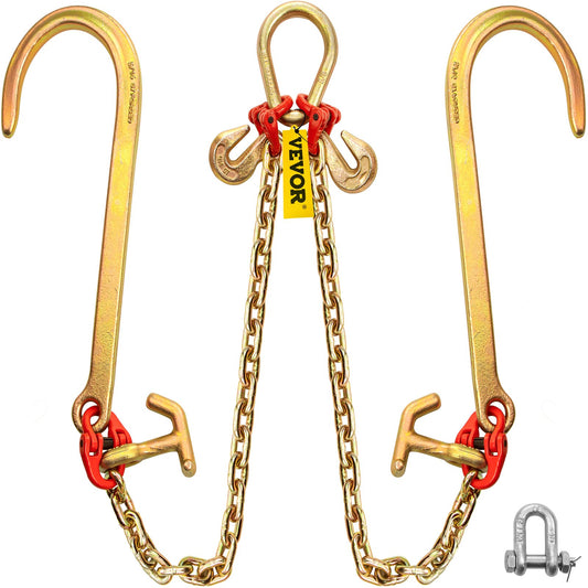 V Bridle Chain, 5/16 in x 2 ft Tow Chain Bridle, Grade 80 V-Bridle Transport Chain, 9260 Lbs Break Strength V952-SZGLTJ5162FT00001V0
