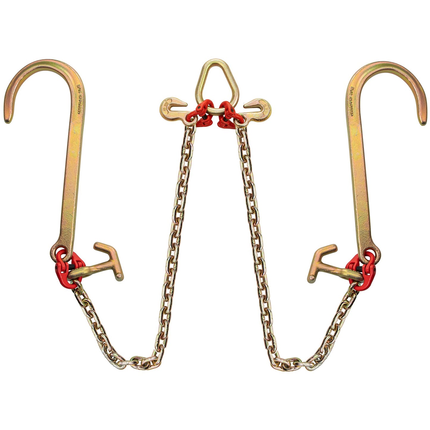 V Bridle Chain, 5/16 in x 2 ft Tow Chain Bridle, Grade 80 V-Bridle Transport Chain, 9260 Lbs Break Strength V952-SZGLTJ5162FT00001V0