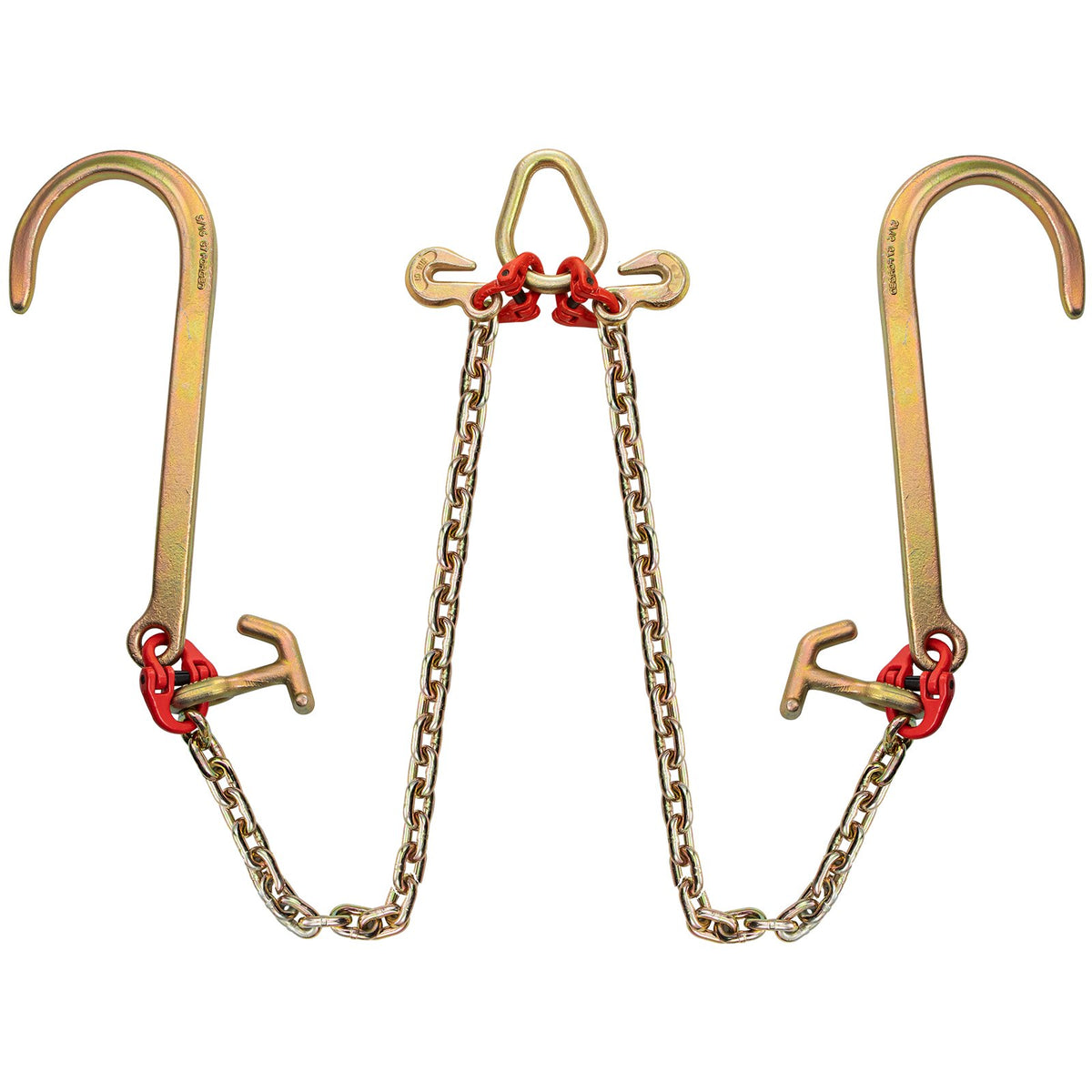 V Bridle Chain, 5/16 in x 2 ft Tow Chain Bridle, Grade 80 V-Bridle Transport Chain, 9260 Lbs Break Strength V952-SZGLTJ5162FT00001V0