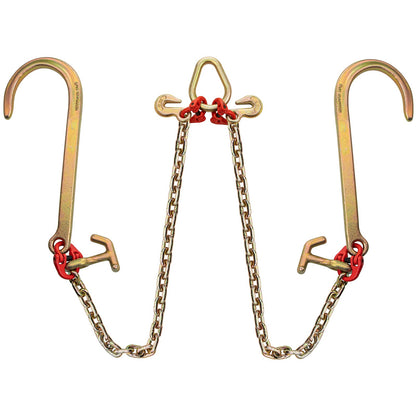 V Bridle Chain, 5/16 in x 2 ft Tow Chain Bridle, Grade 80 V-Bridle Transport Chain, 9260 Lbs Break Strength V952-SZGLTJ5162FT00001V0