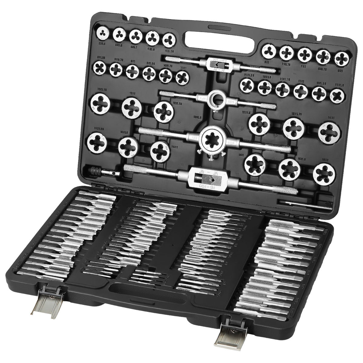 Tap and Die Set 110Pcs Metric Size M2 to M18 Bearing Steel Threading Tool V952-SZHMJZSZBY110IQY2V0
