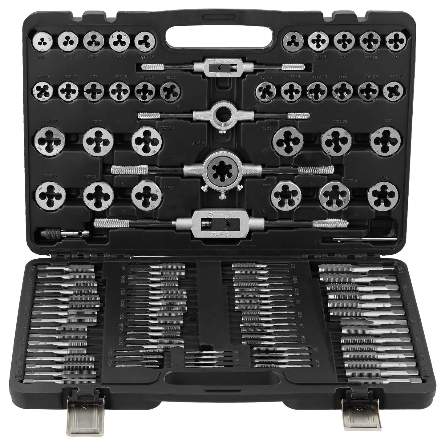Tap and Die Set 110Pcs Metric Size M2 to M18 Bearing Steel Threading Tool V952-SZHMJZSZBY110IQY2V0