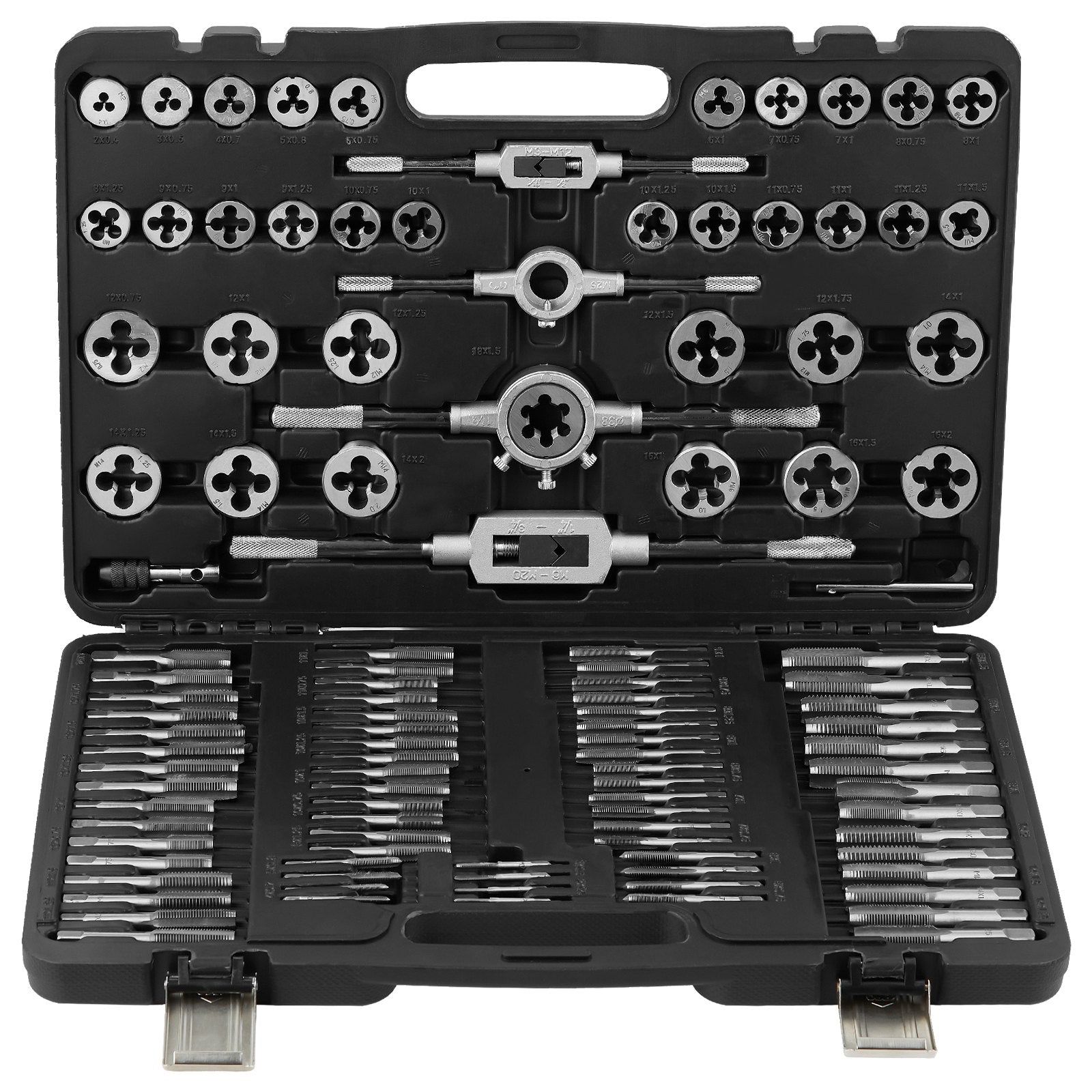 Tap and Die Set 110Pcs Metric Size M2 to M18 Bearing Steel Threading Tool V952-SZHMJZSZBY110IQY2V0