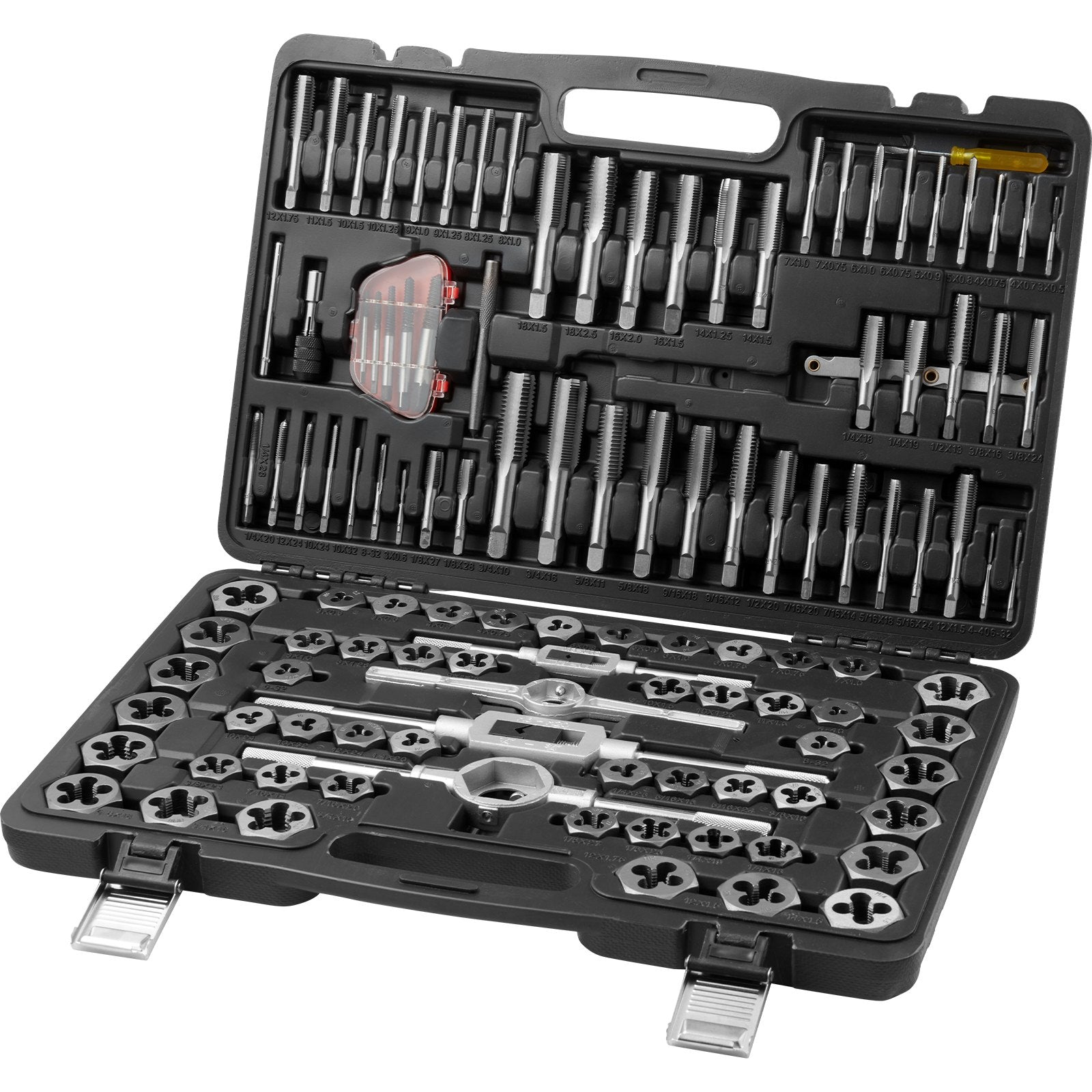 Tap and Die Set, 116-Piece Include Metric and SAE Size, Bearing Steel Taps and Dies, Essential Threading Tool V952-SZHMJZSZBY116ORORV0