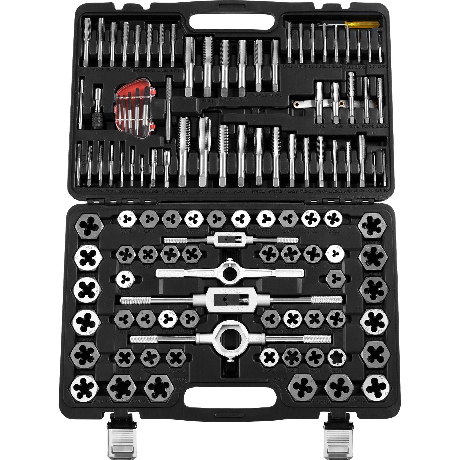 Tap and Die Set, 116-Piece Include Metric and SAE Size, Bearing Steel Taps and Dies, Essential Threading Tool V952-SZHMJZSZBY116ORORV0