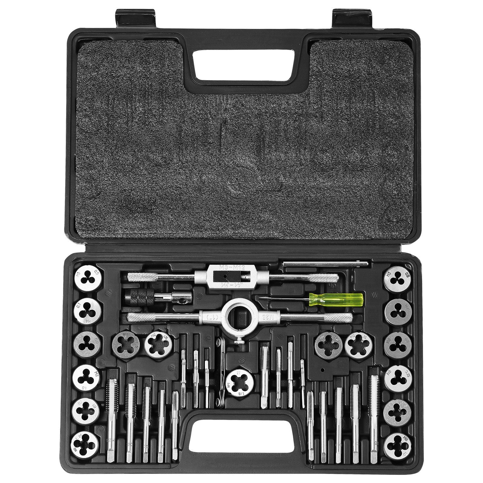 Tap and Die Set, 40-Piece Include Metric Size M3 to M12, Bearing Steel Taps and Dies, Essential Threading V952-SZHMJZSZBYG409WTAV0