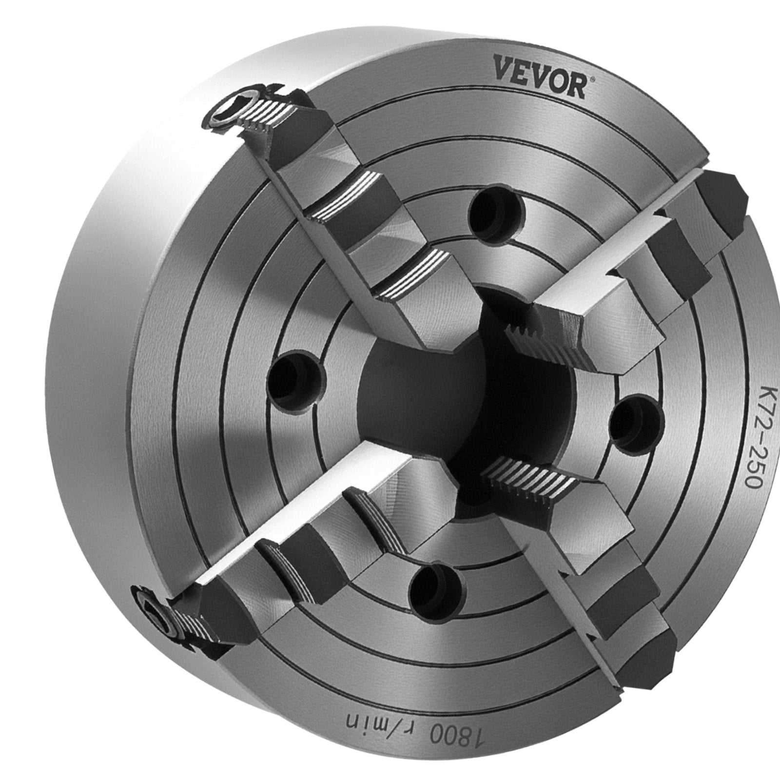 4-Jaw Lathe Chuck, 10 in (250 mm), Lathe Chuck, 0.6-9.84 in (15-250 mm) Clamping Range with T-key Fixing V952-SZKP10YC4GKZ7LKI4V0