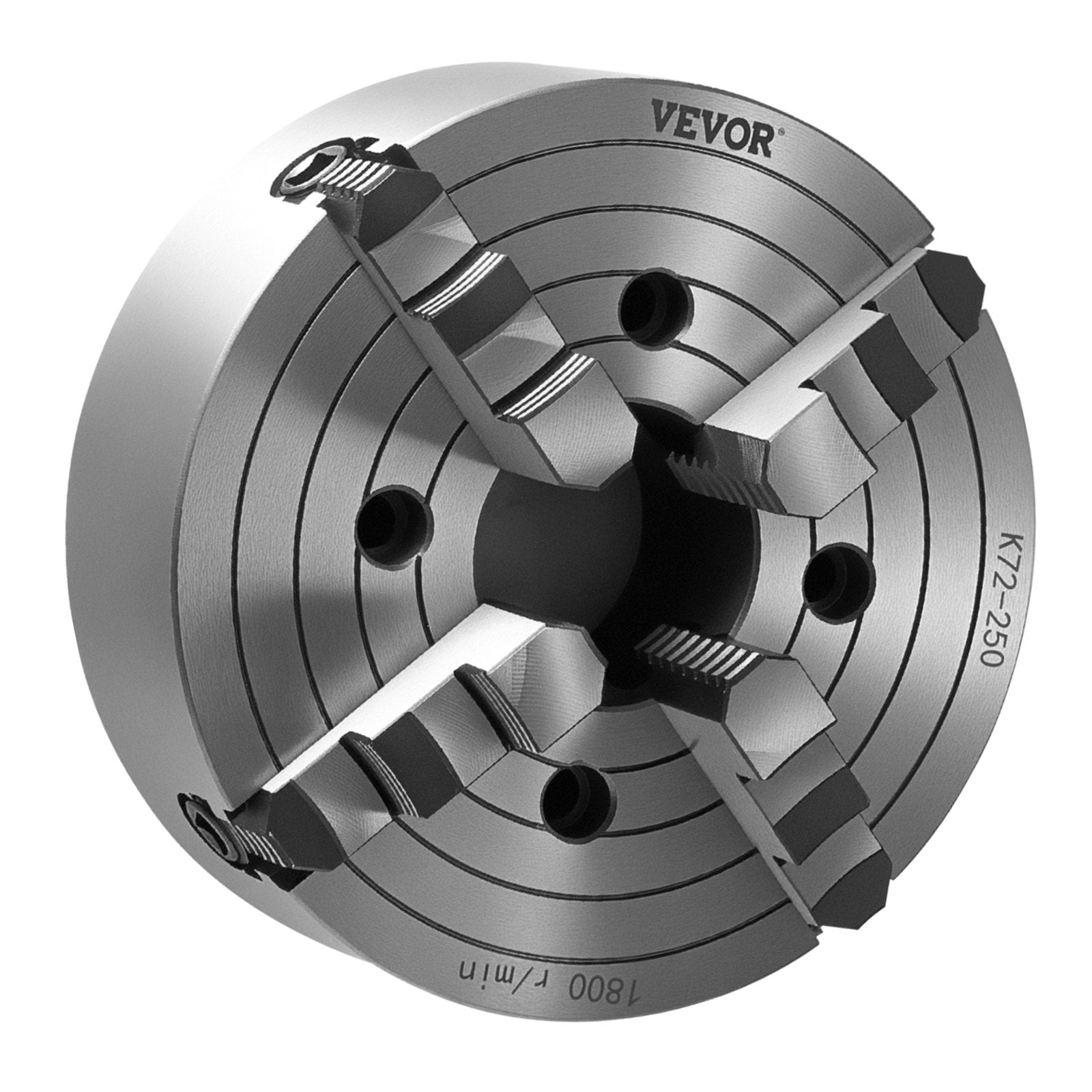4-Jaw Lathe Chuck, 10 in (250 mm), Lathe Chuck, 0.6-9.84 in (15-250 mm) Clamping Range with T-key Fixing V952-SZKP10YC4GKZ7LKI4V0
