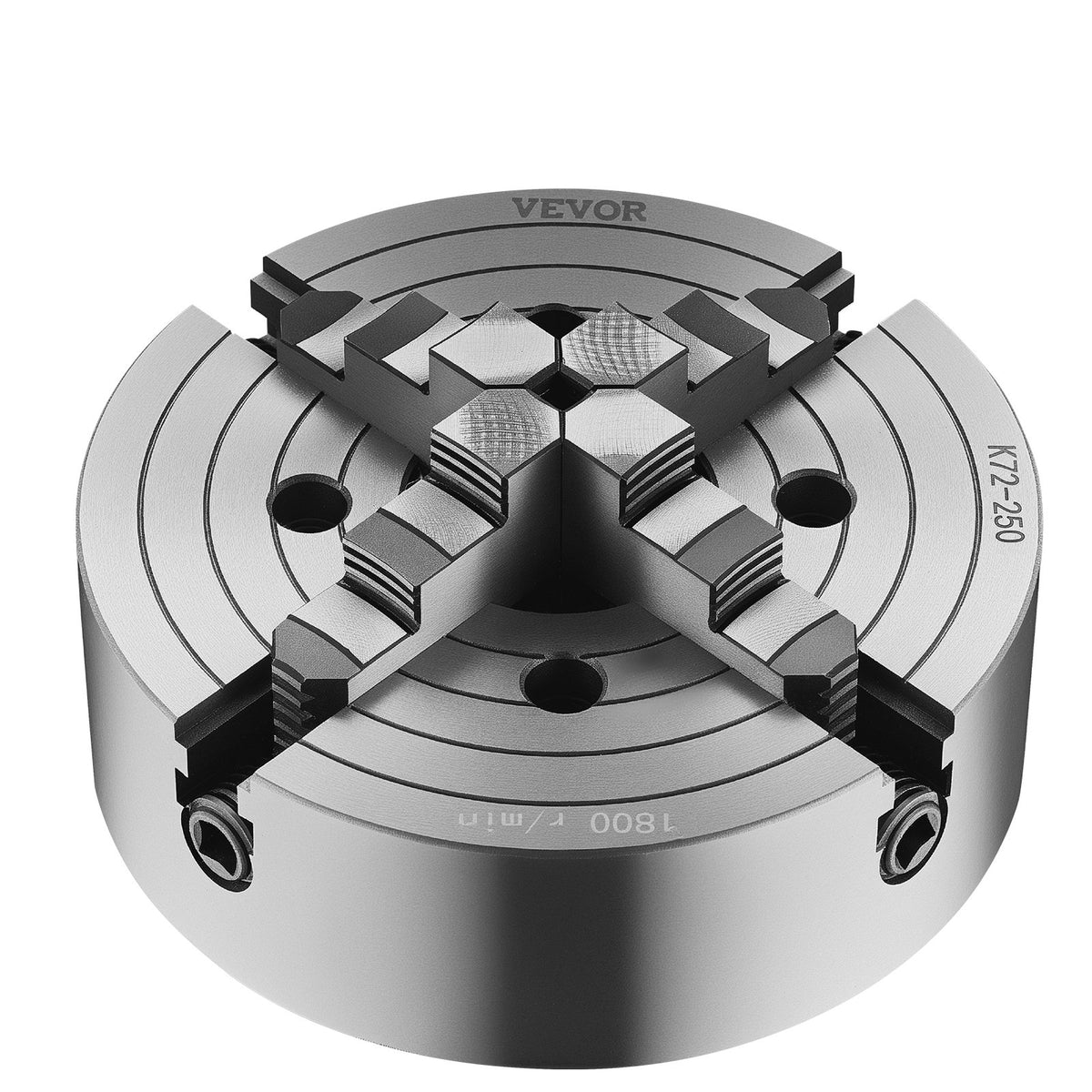 4-Jaw Lathe Chuck, 10 in (250 mm), Lathe Chuck, 0.6-9.84 in (15-250 mm) Clamping Range with T-key Fixing V952-SZKP10YC4GKZ7LKI4V0
